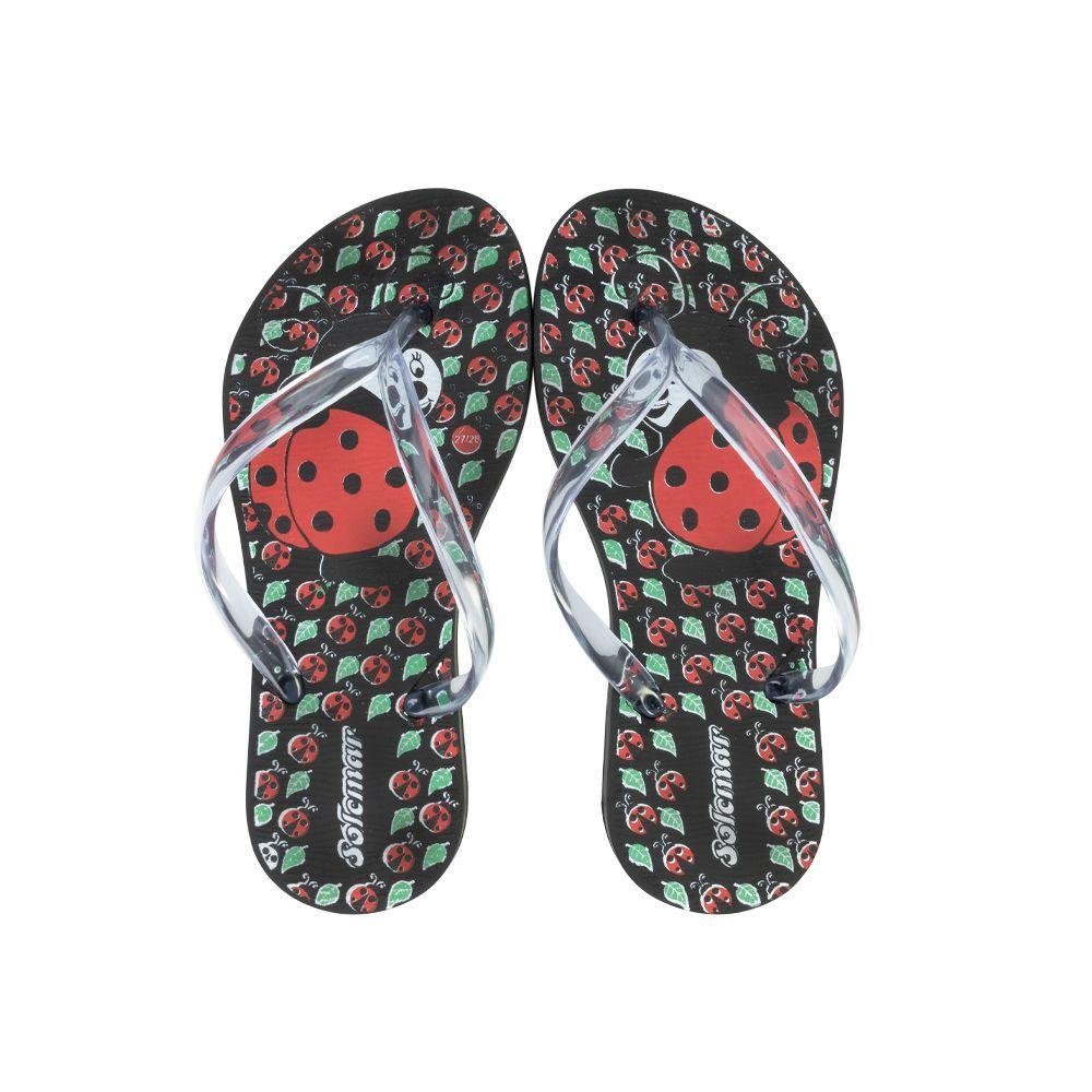 Chinelo Joaninha Solemar Infantil Preto 4