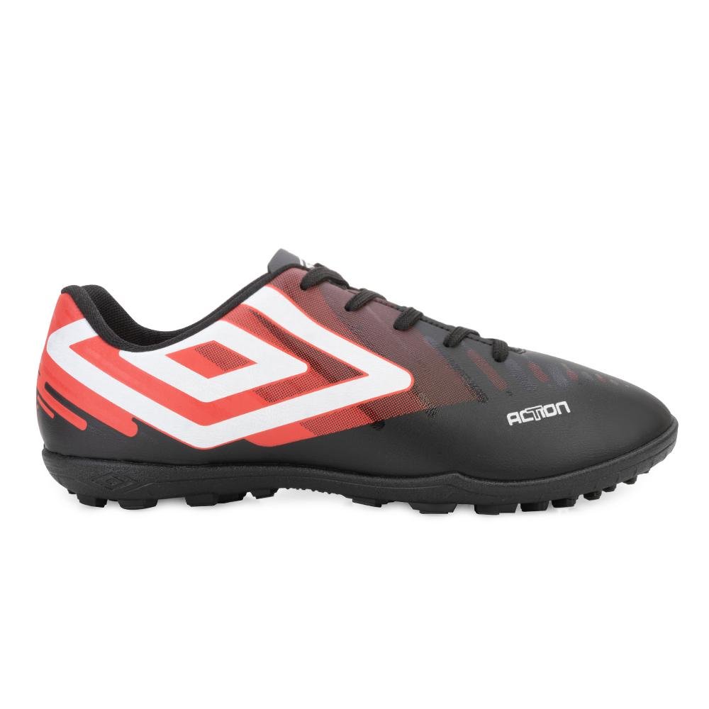 Chuteira Society Umbro Action UM24 Preto/Vermelho 2