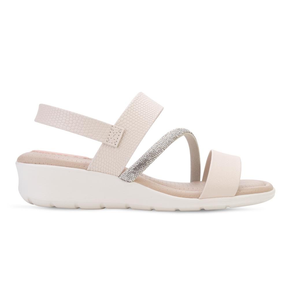 Sandália Anabela Modare MD24-71901 Bege/Branco 2