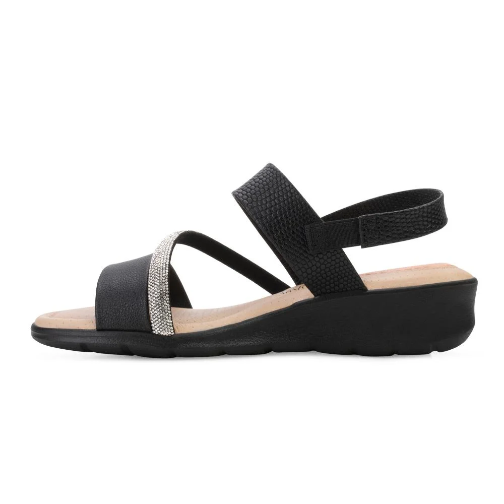 Sandália Anabela Modare PT MD24-71901 Preto/Prata 3