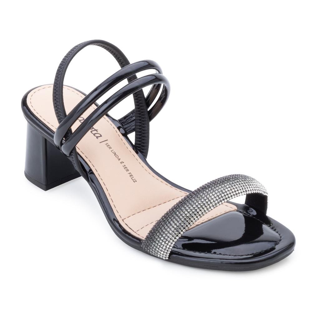 Sandália Salto Bloco Dakota DT24-Y7731 VZ Preto/Bege 1