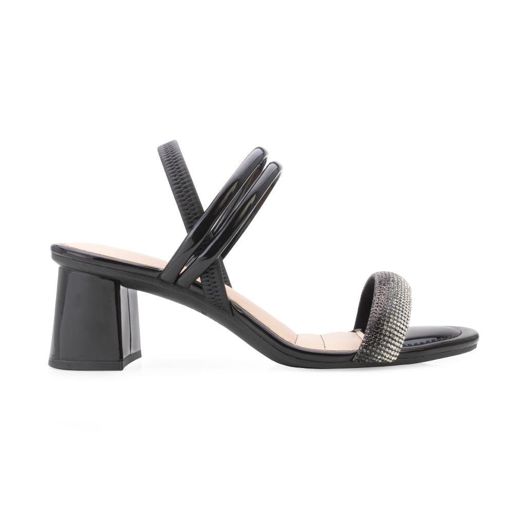 Sandália Salto Bloco Dakota DT24-Y7731 VZ Preto/Bege 2