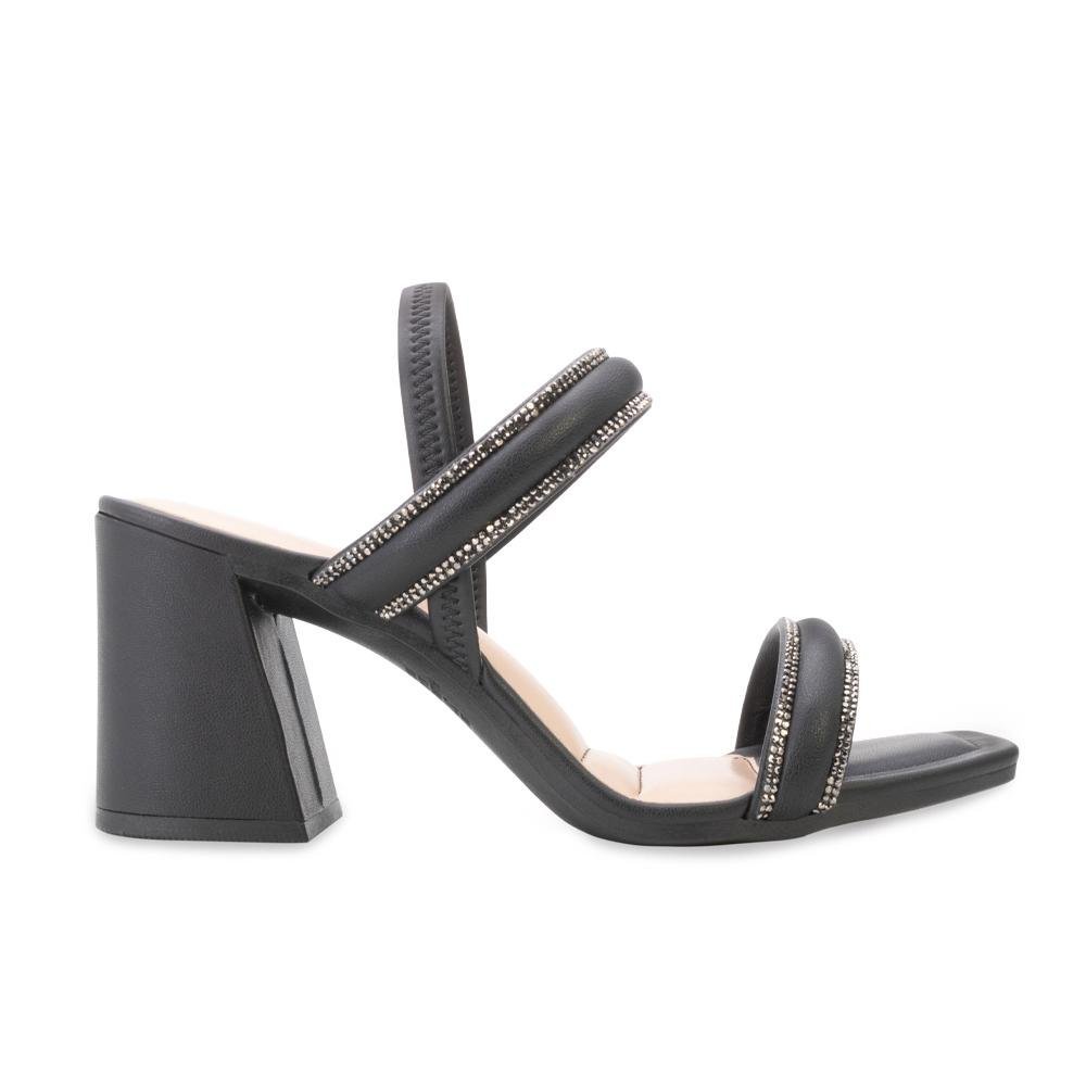Sandália Salto Bloco Dakota DT24-Y8361 Preto/Bege 2