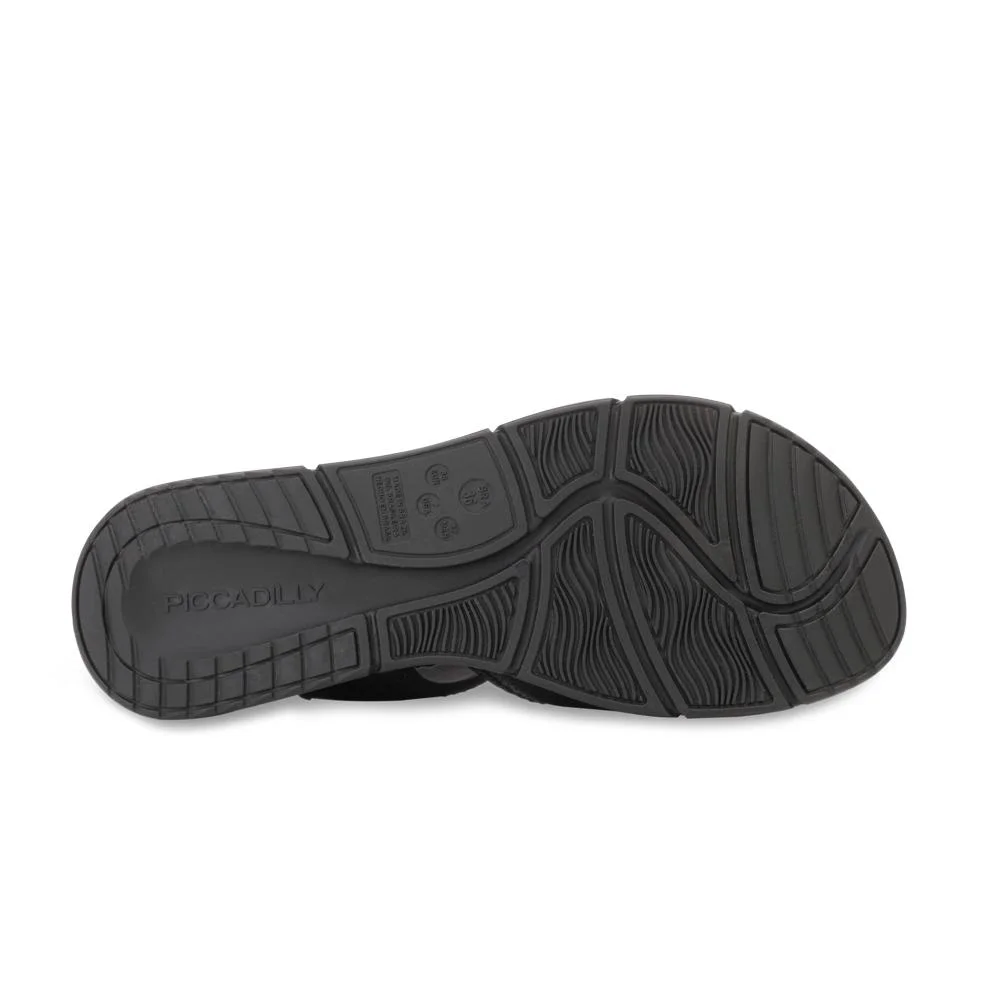Sandália Papete Piccadilly PD24-57100 Preto/Bege 4