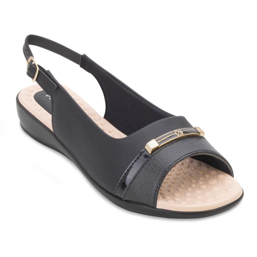 Sandália Piccadilly PB PD24-50038 Preto/Bege 1