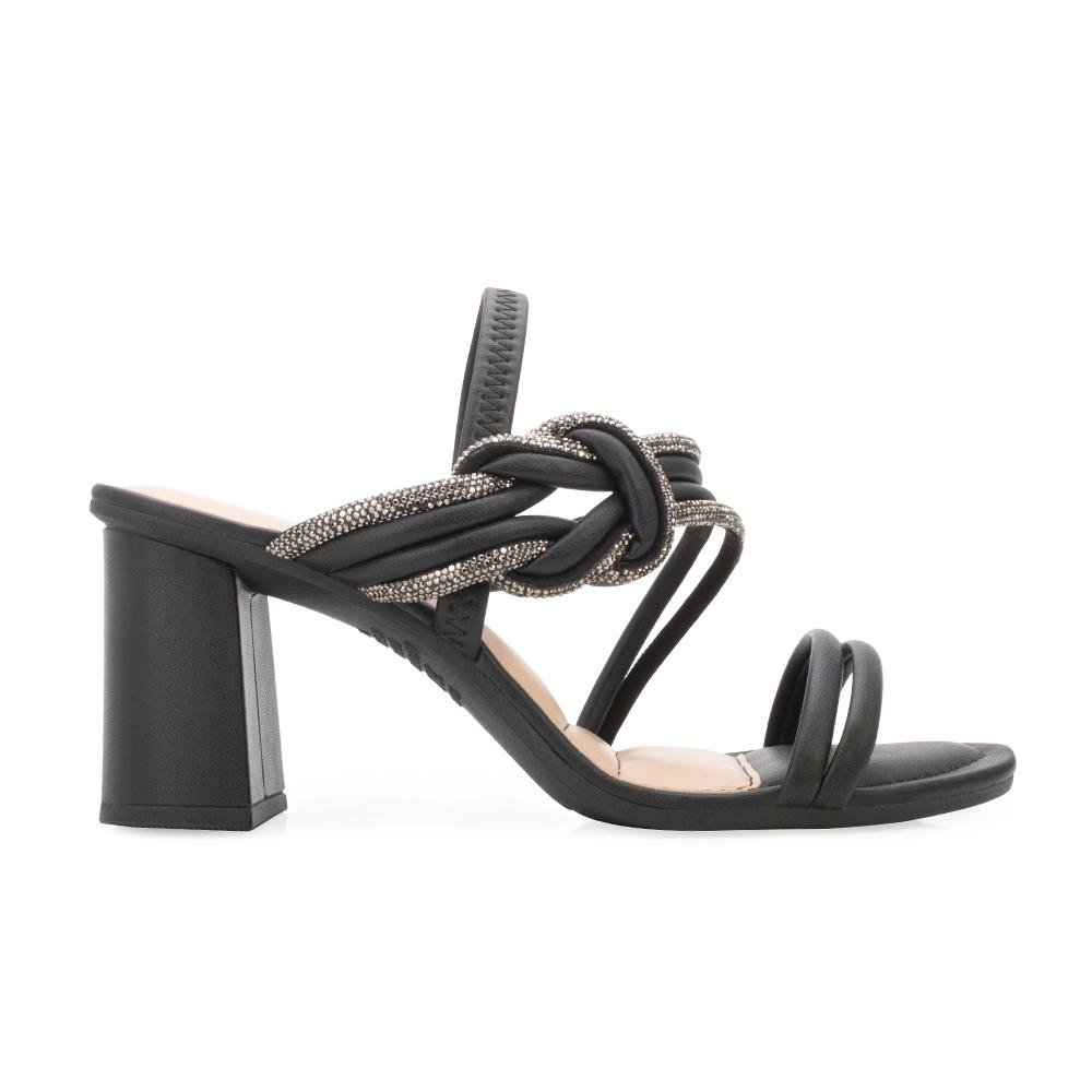 Sandália Salto Bloco Dakota DT24-Y7891 Preto/Bege 2