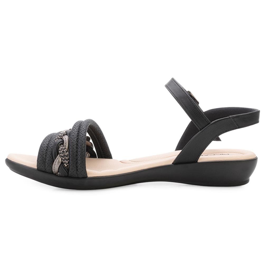 Sandália Piccadilly PD24-50037 Preto/Bege 3