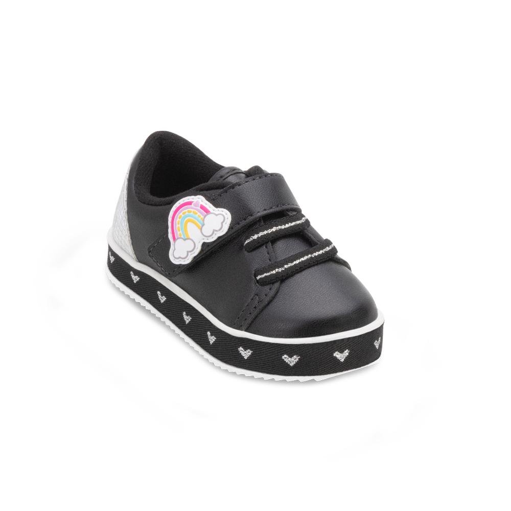 Tênis Casual Molekinha MK24-21316 Preto/Prata 1