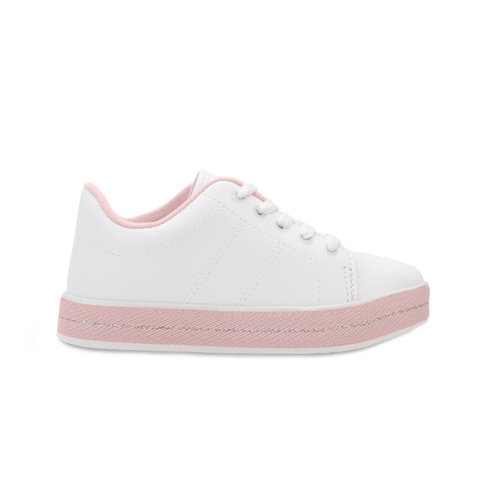 Tênis Casual Molekinha MK24-25203 Branco/Rosa 2