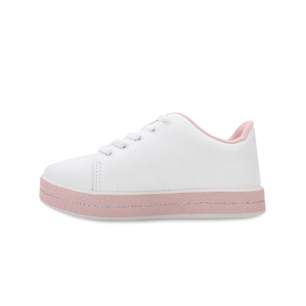 Tênis Casual Molekinha MK24-25203 Branco/Rosa 3