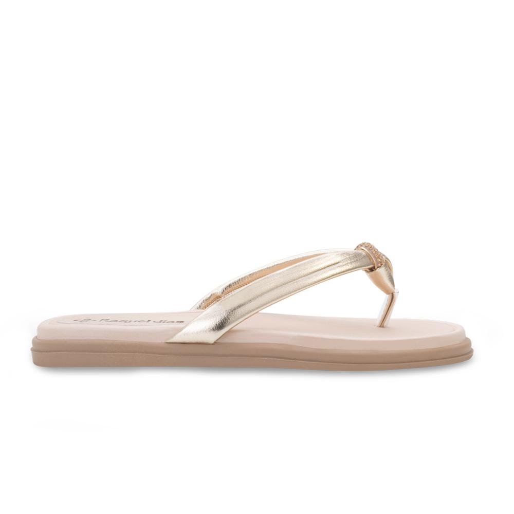 Chinelo Dedo Raquel Dias RD24-R71163 Dourado 2