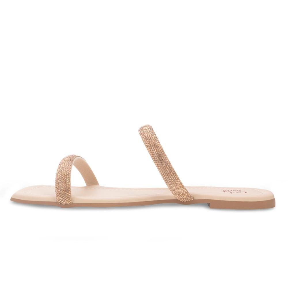 Sandália Rasteira Lady Queen AM24-30010 Bege 3