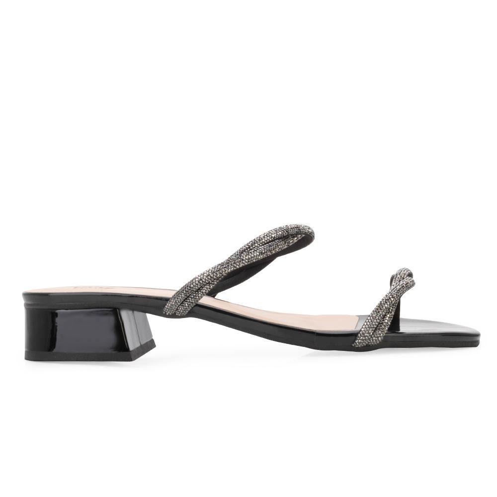 Sandália Salto Baixo Lady Queen AM24-17601 Preto 2