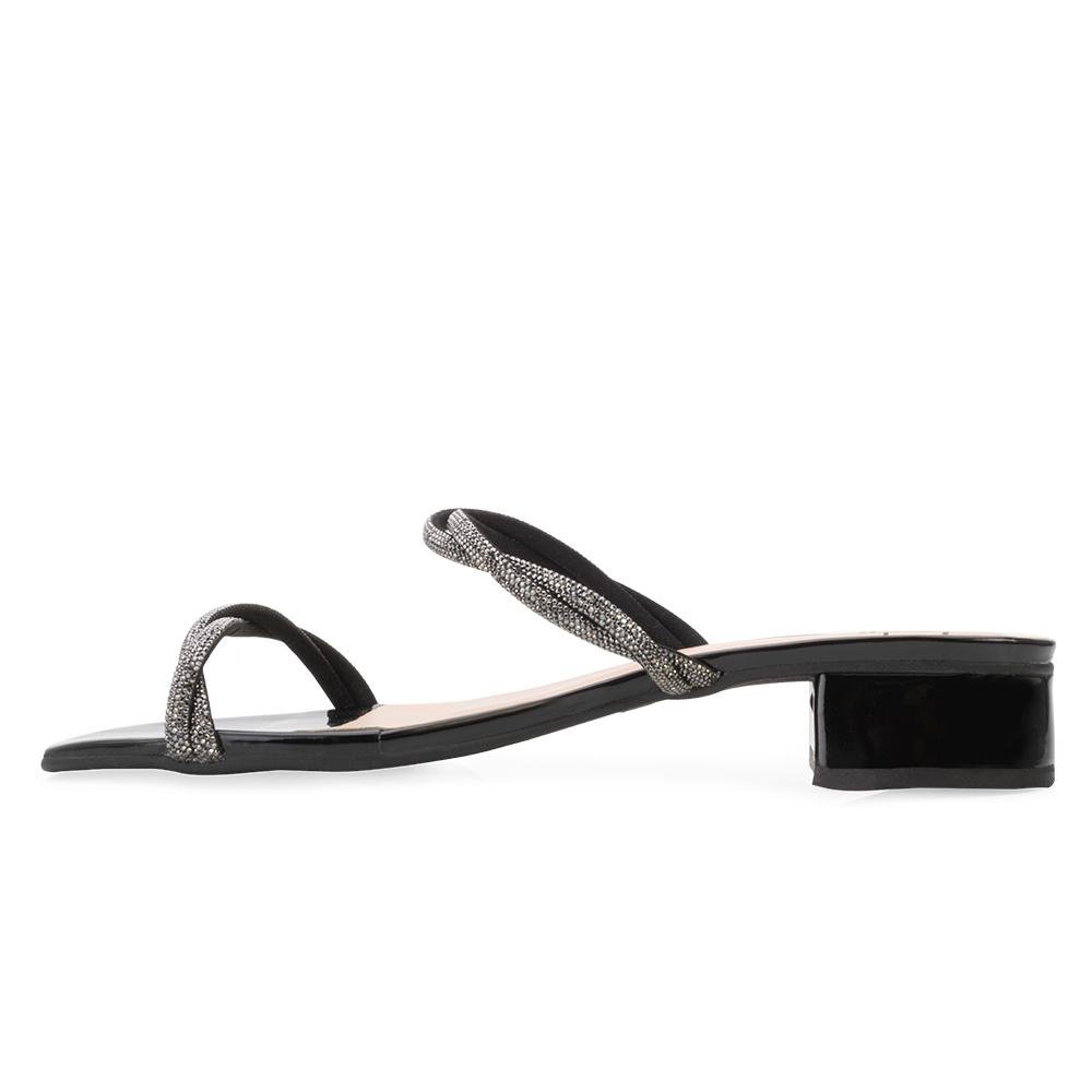 Sandália Salto Baixo Lady Queen AM24-17601 Preto 3