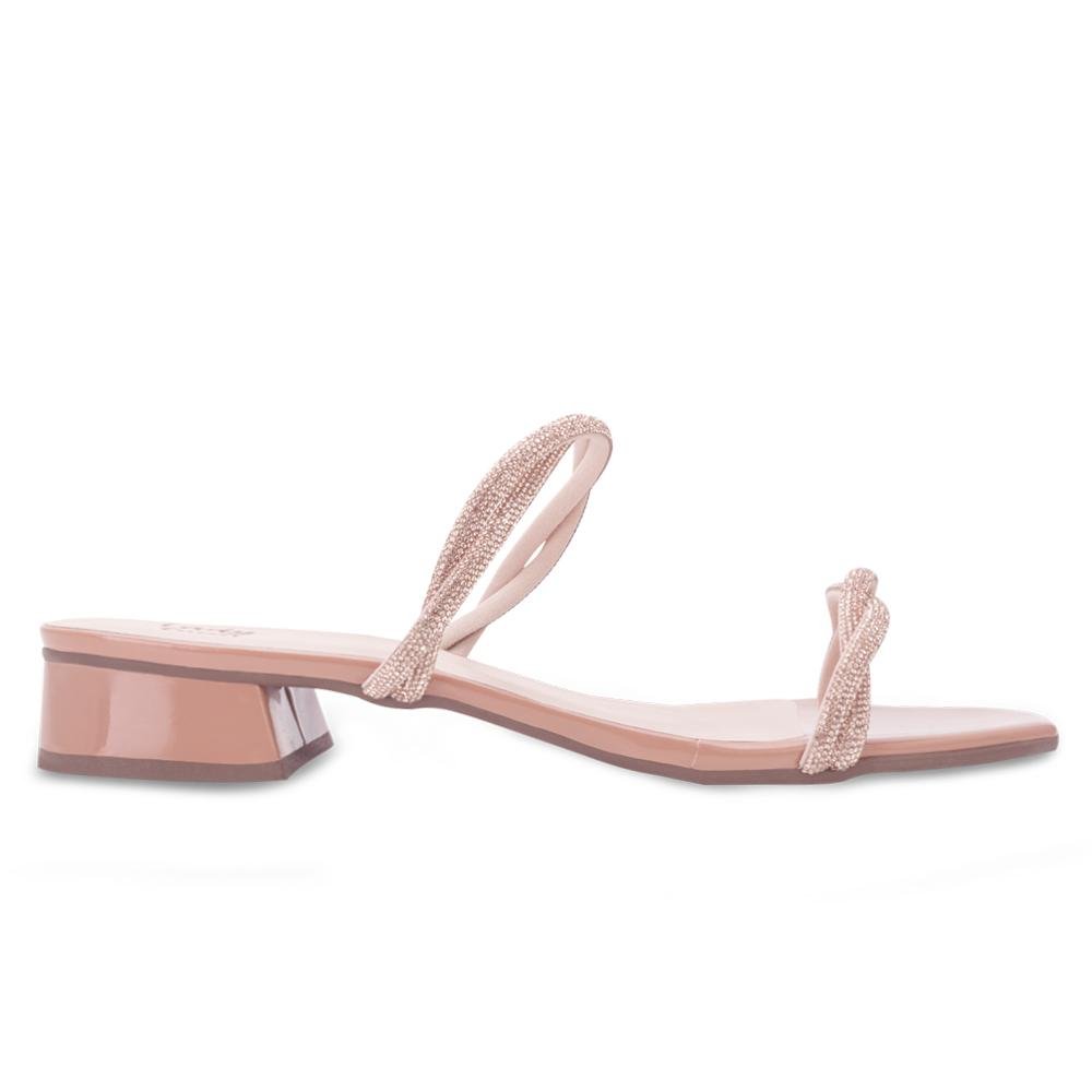 Sandália Salto Baixo Lady Queen AM24-17601 Rosa 2