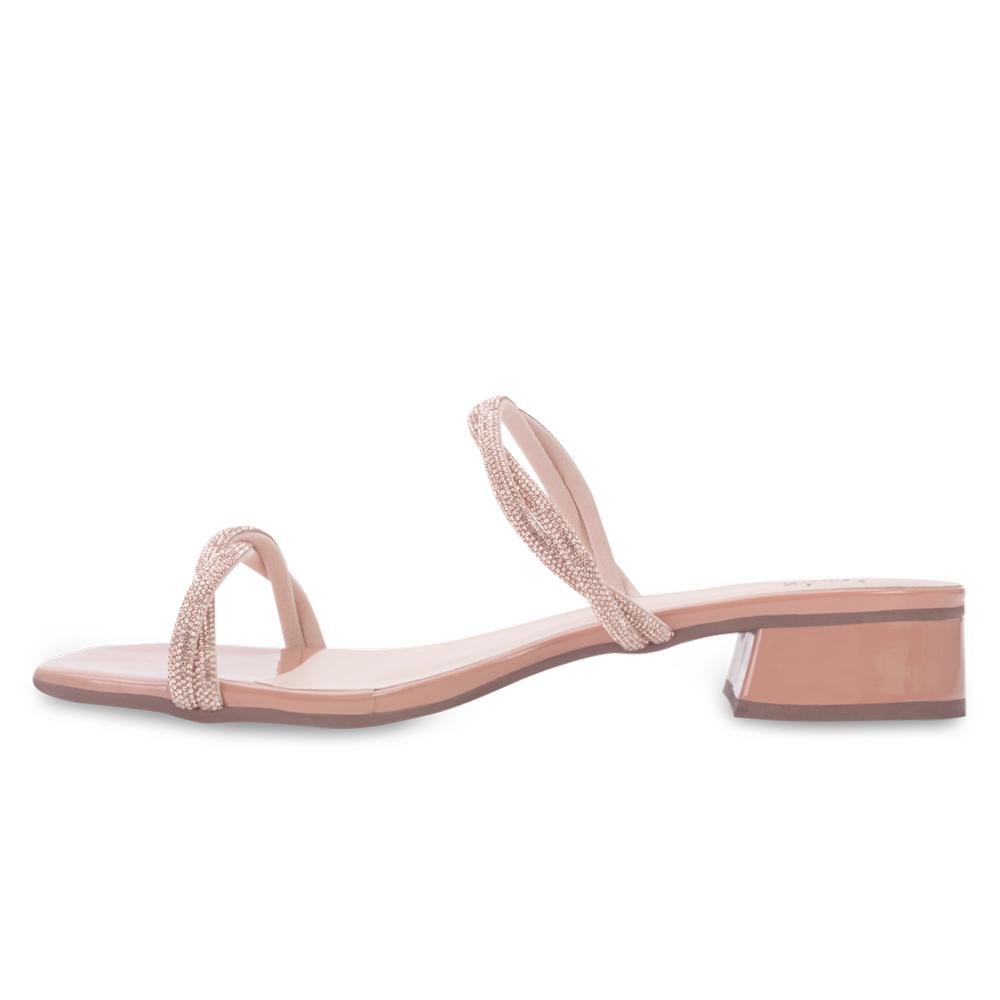 Sandália Salto Baixo Lady Queen AM24-17601 Rosa 3