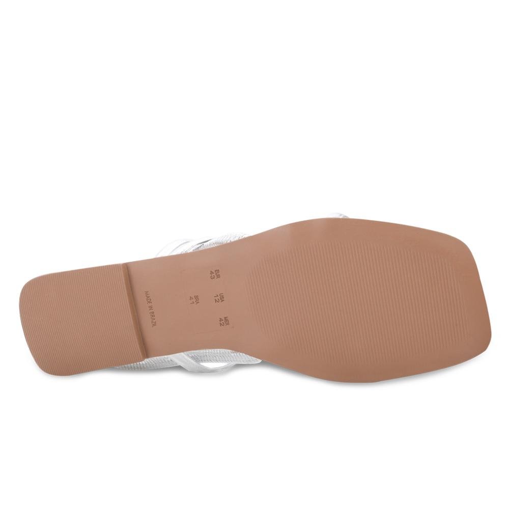 Sandália Rasteira Lady Queen AM24 Prata 4