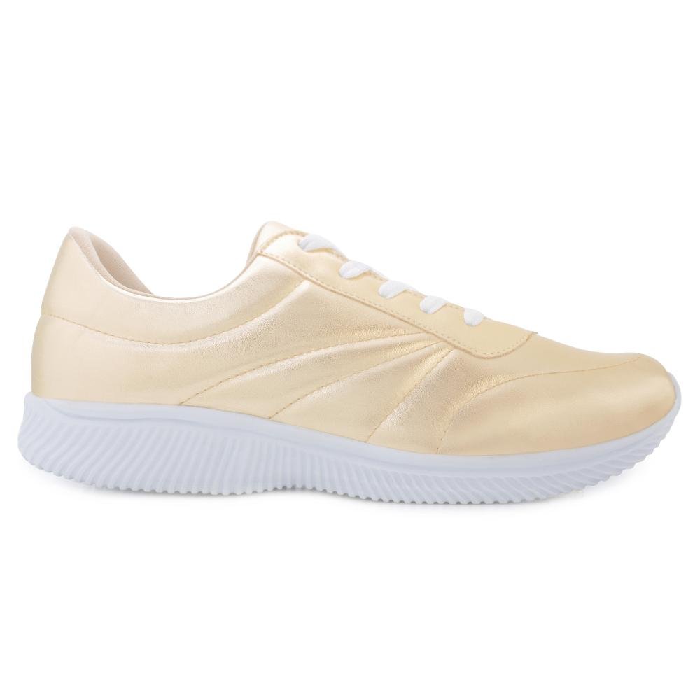 Tênis Sense Joy NJ11 Dourado/Branco 2