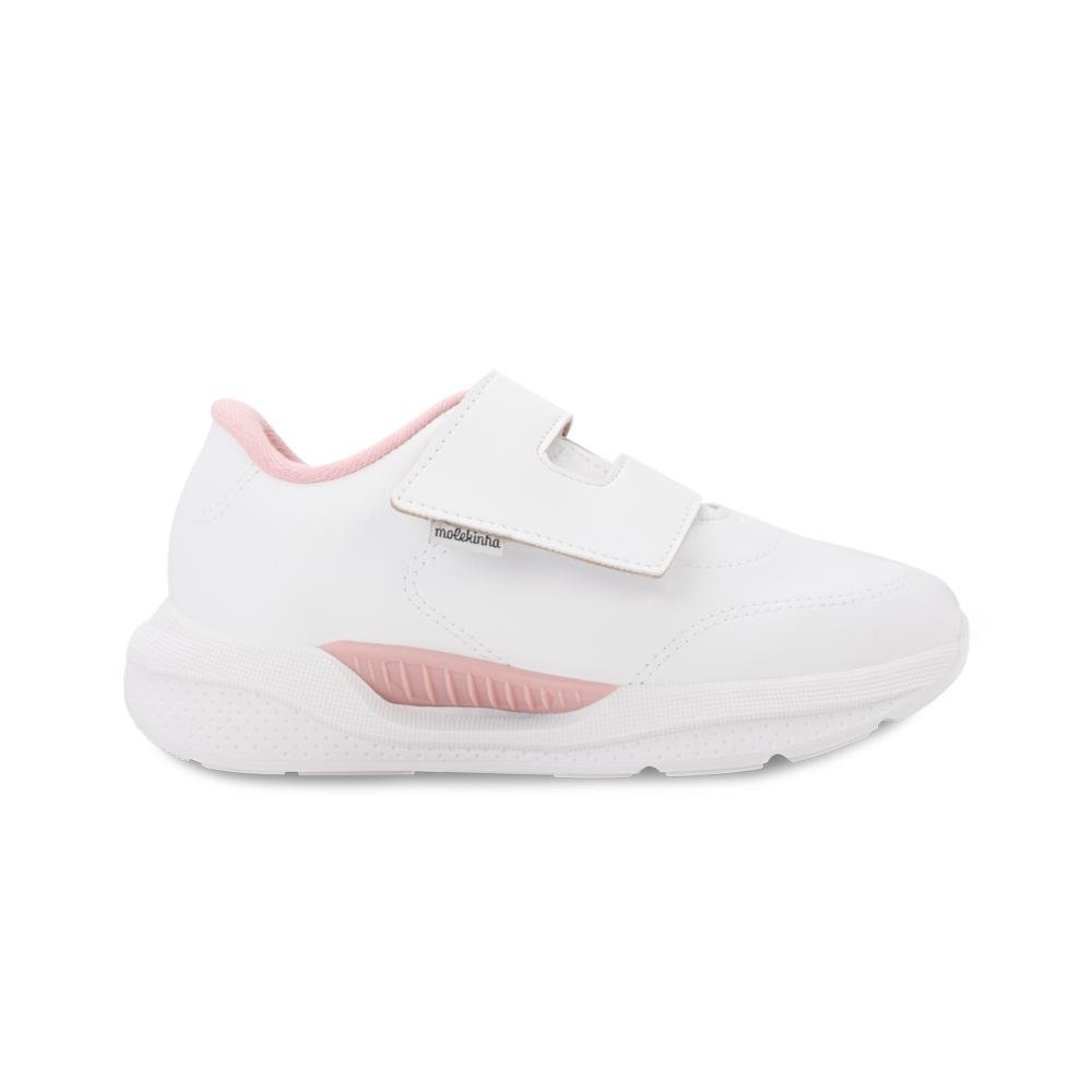 Tênis Molekinha Infantil MK25-25731 Branco/Rosa 2