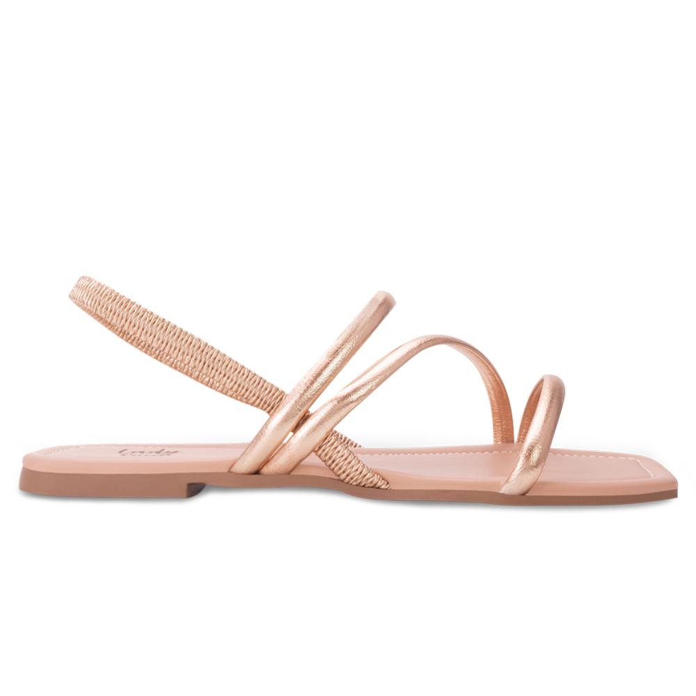 Sandália Rasteira Lady Queen AM24-30012 Cobre/Rosado 2