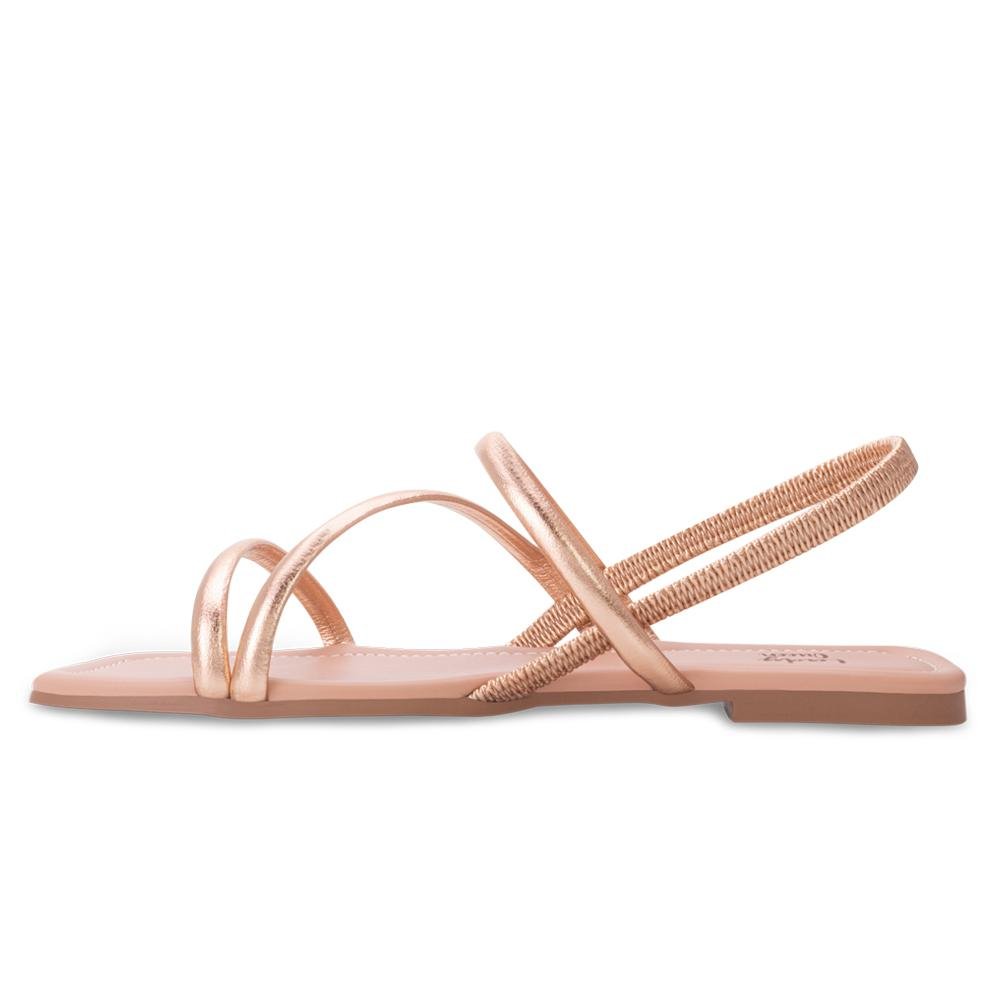 Sandália Rasteira Lady Queen AM24-30012 Cobre/Rosado 3