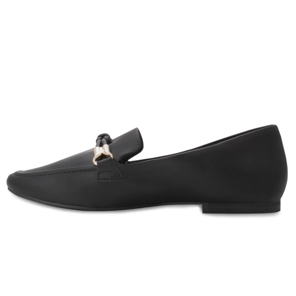 Sapato Mocassim Lady Queen AM24-19113 Preto/Dourado 3