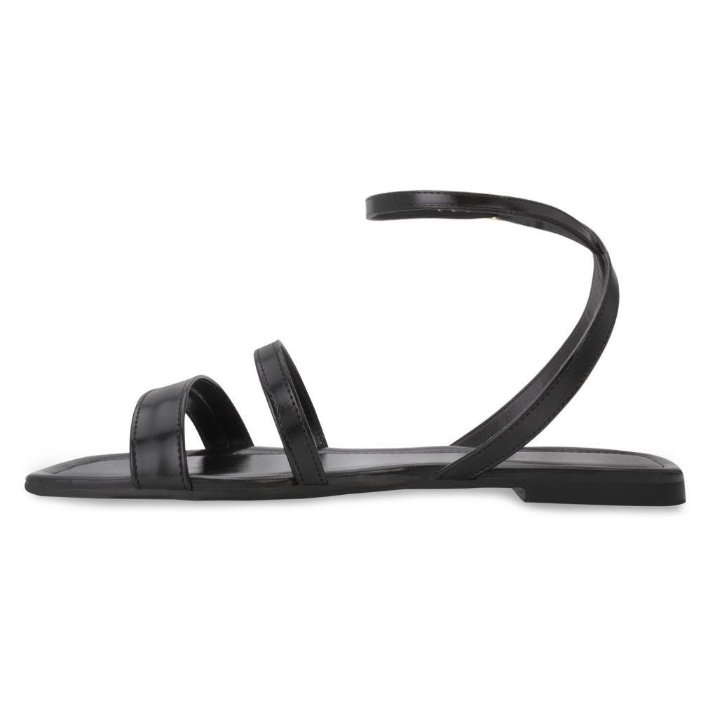 Sandália Rasteira Lady Queen AM24-30012 Preto 3