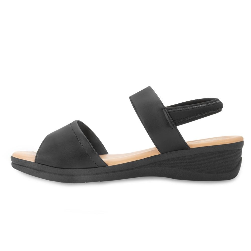 Sandália Anabela Comfortflex CF25-25883 Preto/Bege 3
