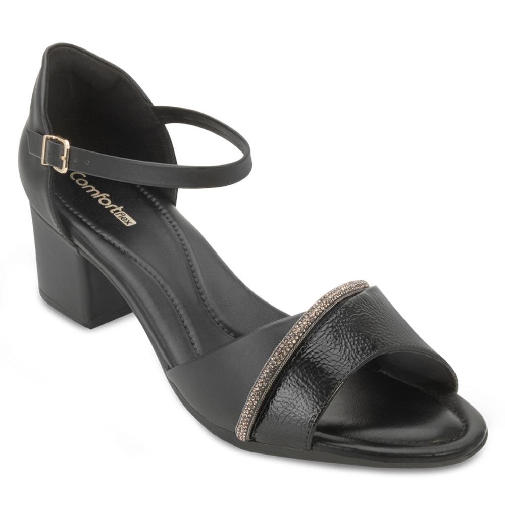 Sandália Anabela Comfortflex CF25-25573 Preto/Grafite 1