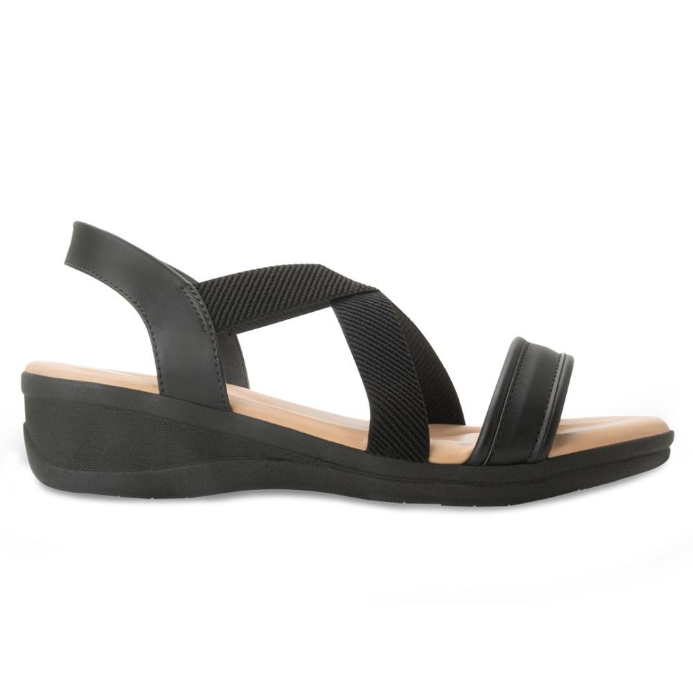 Sandália Anabela Comfortflex CF25-25883 Preto/Bege 2