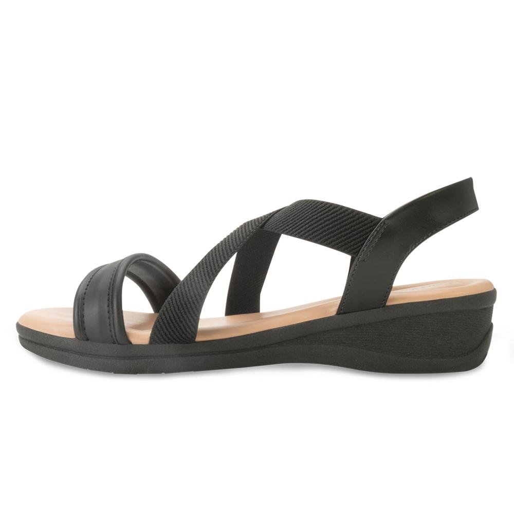 Sandália Anabela Comfortflex CF25-25883 Preto/Bege 3