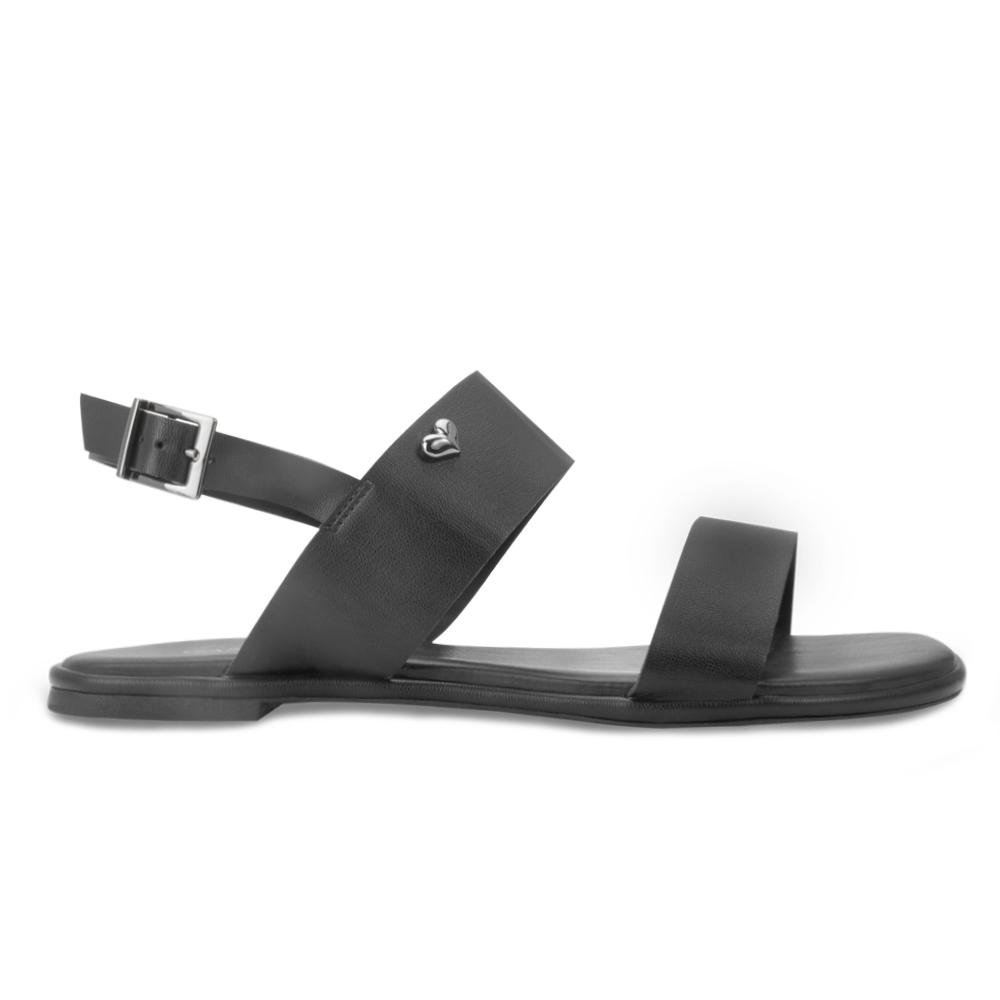 Sandália Rasteira Ganzallê MB25-91254 Preto/Grafite 2