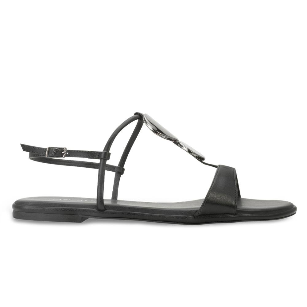 Sandália Rasteira Ganzallê MB25-91254 Preto/Grafite 2