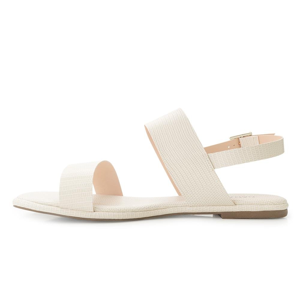 Sandália Rasteira Ganzallê MB25-91254 Creme/Dourado 3