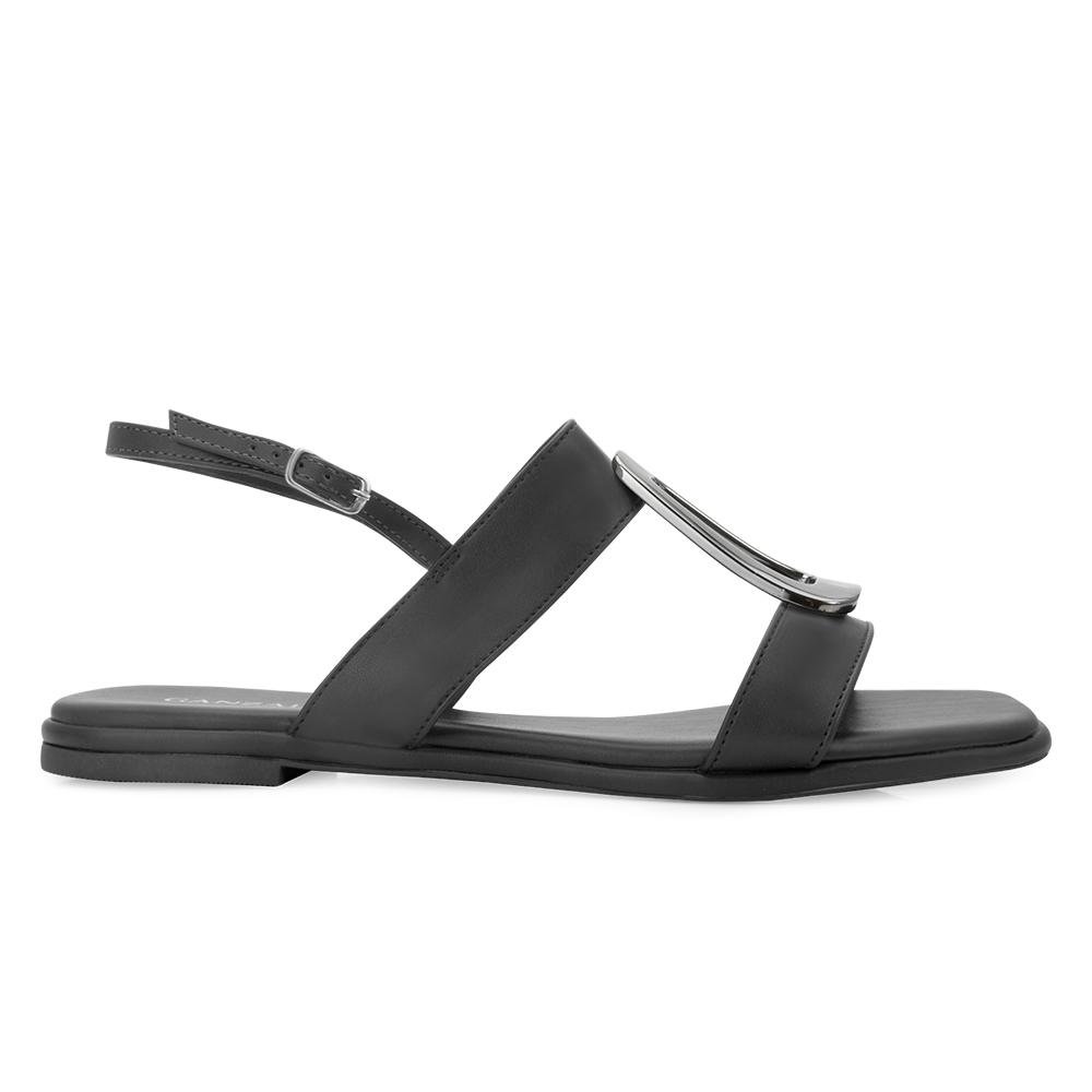 Sandália Rasteira Ganzallê MB25-91254 Preto/Grafite 2