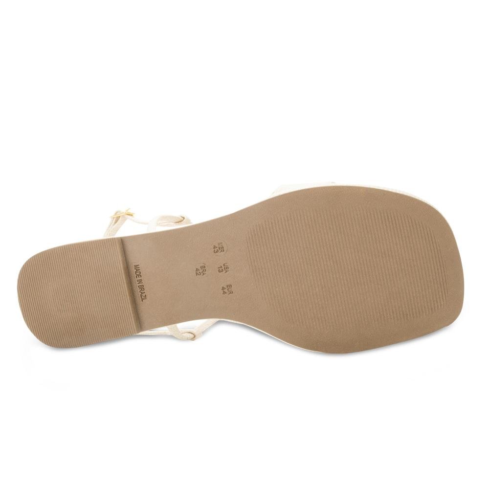Sandália Rasteira Ganzallê MB25-91254 Creme/Dourado 4
