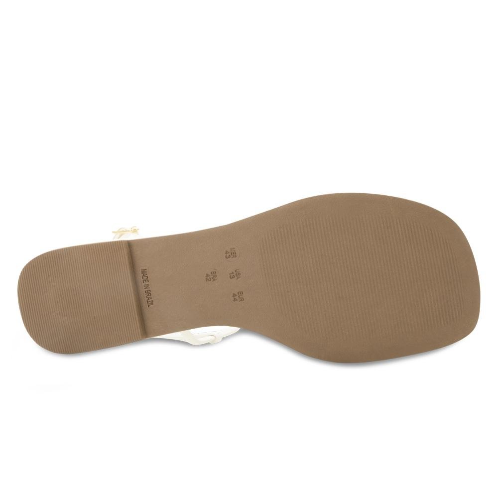 Sandália Rasteira Ganzallê MB25-91254 Branco/Dourado 4