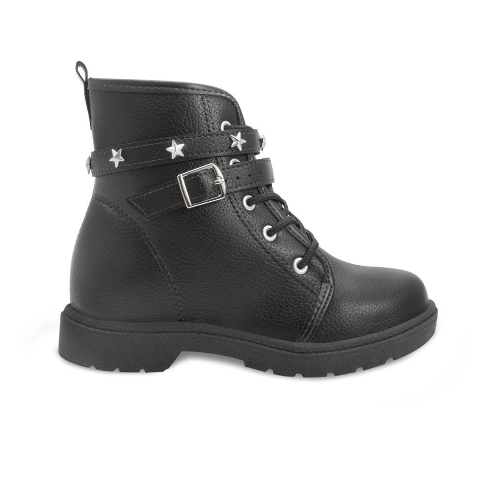 Bota Coturno Molekinha MK25-21641 Preto/Prata 2