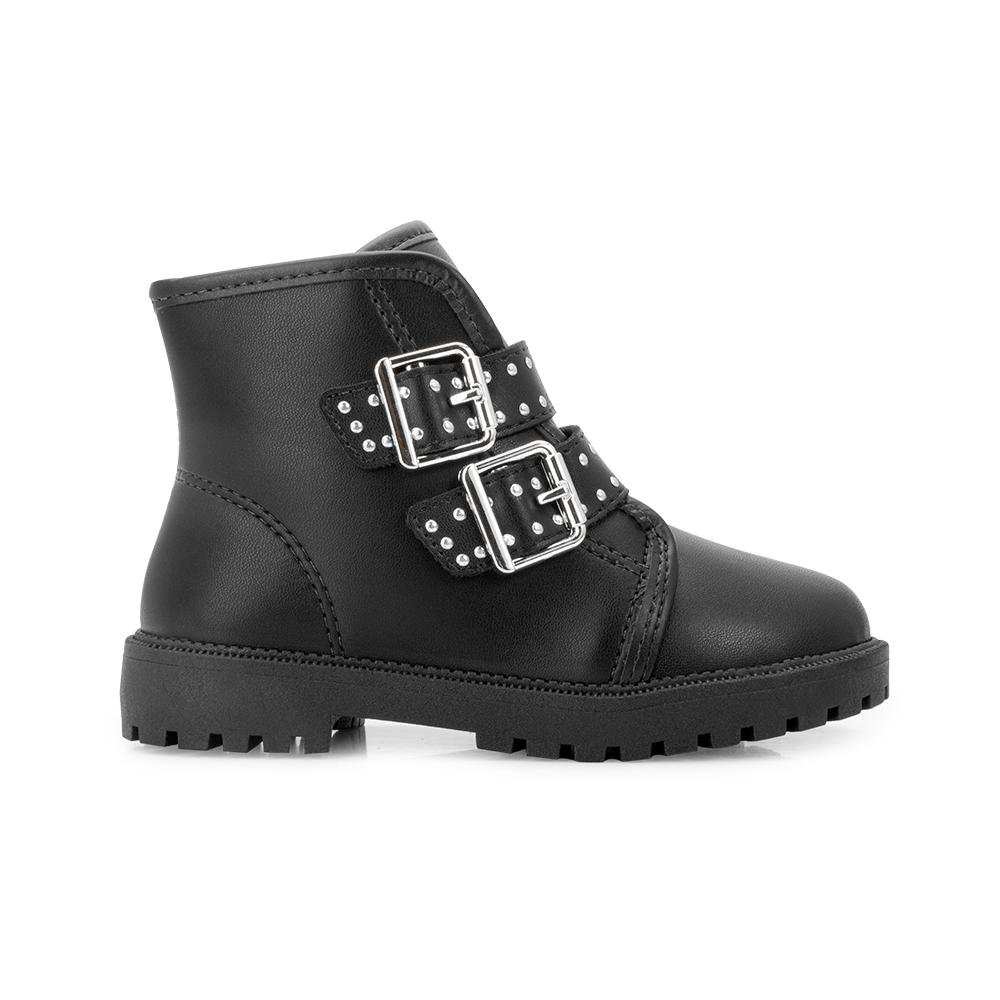 Bota Coturno Molekinha MK25-21265 Preto/Prata 2
