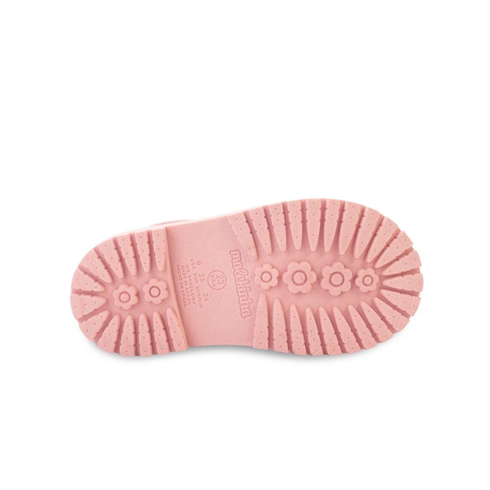 Bota Coturno Molekinha MK25-21265 Rosa/Prata 4