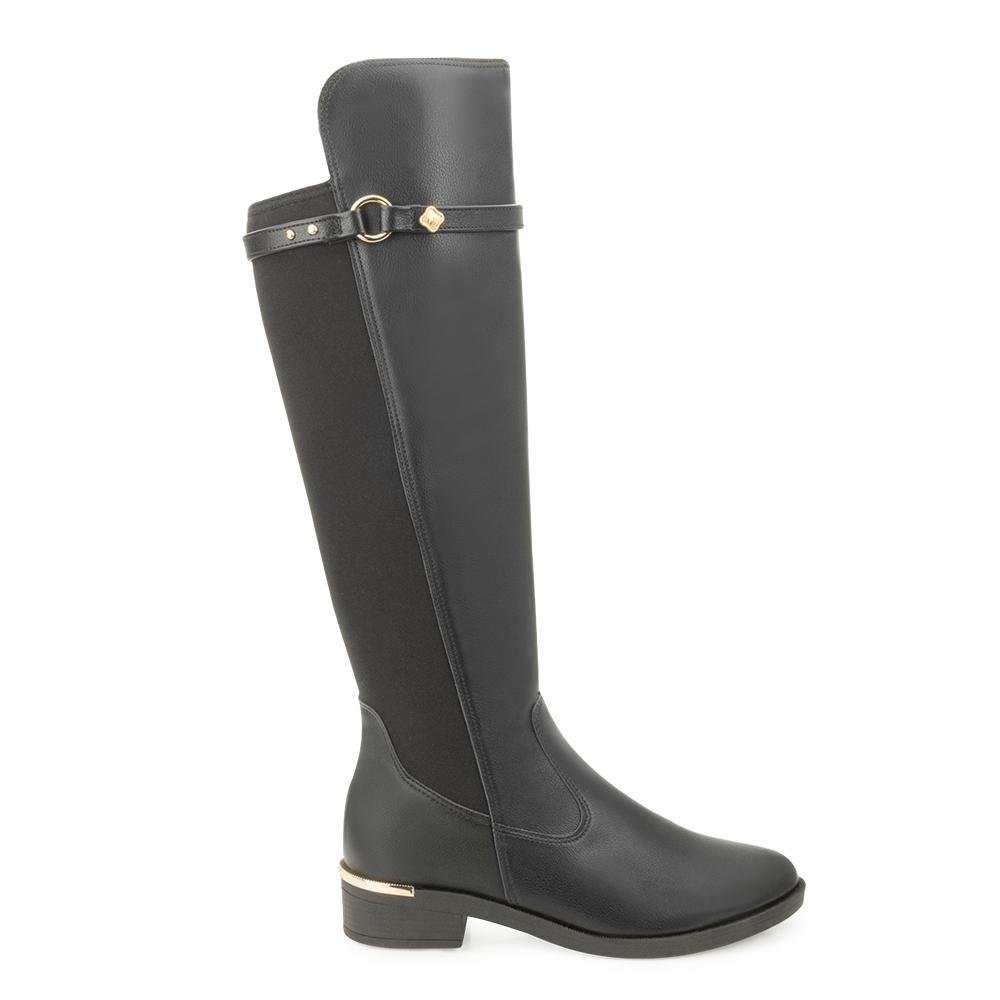 Bota Cano Alto Bebecê BC25-T18401 Preto/Dourado 2