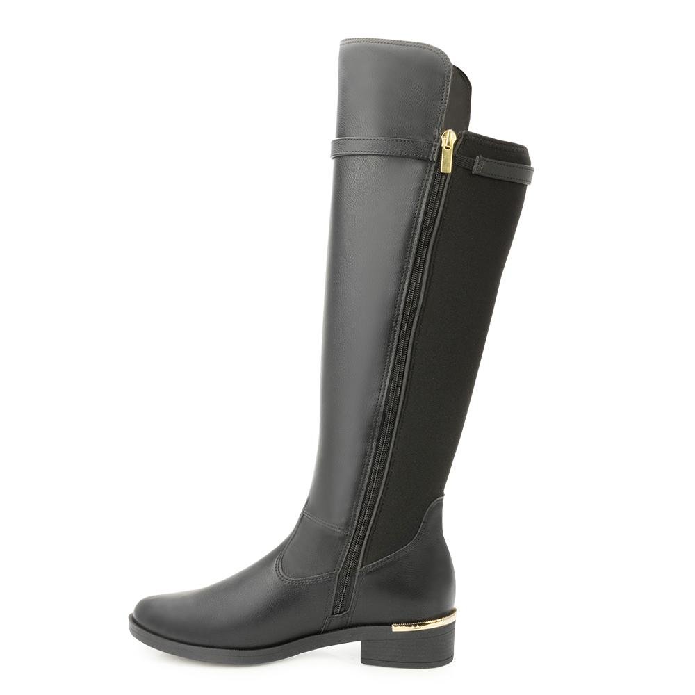 Bota Cano Alto Bebecê BC25-T18401 Preto/Dourado 3