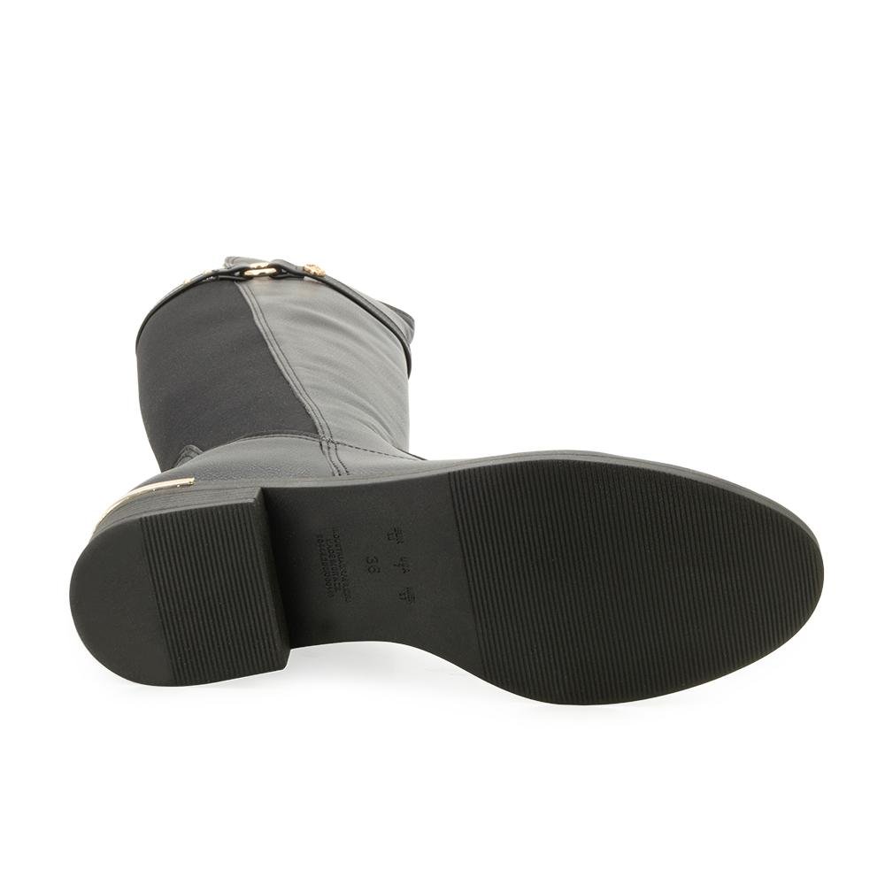 Bota Cano Alto Bebecê BC25-T18401 Preto/Dourado 4