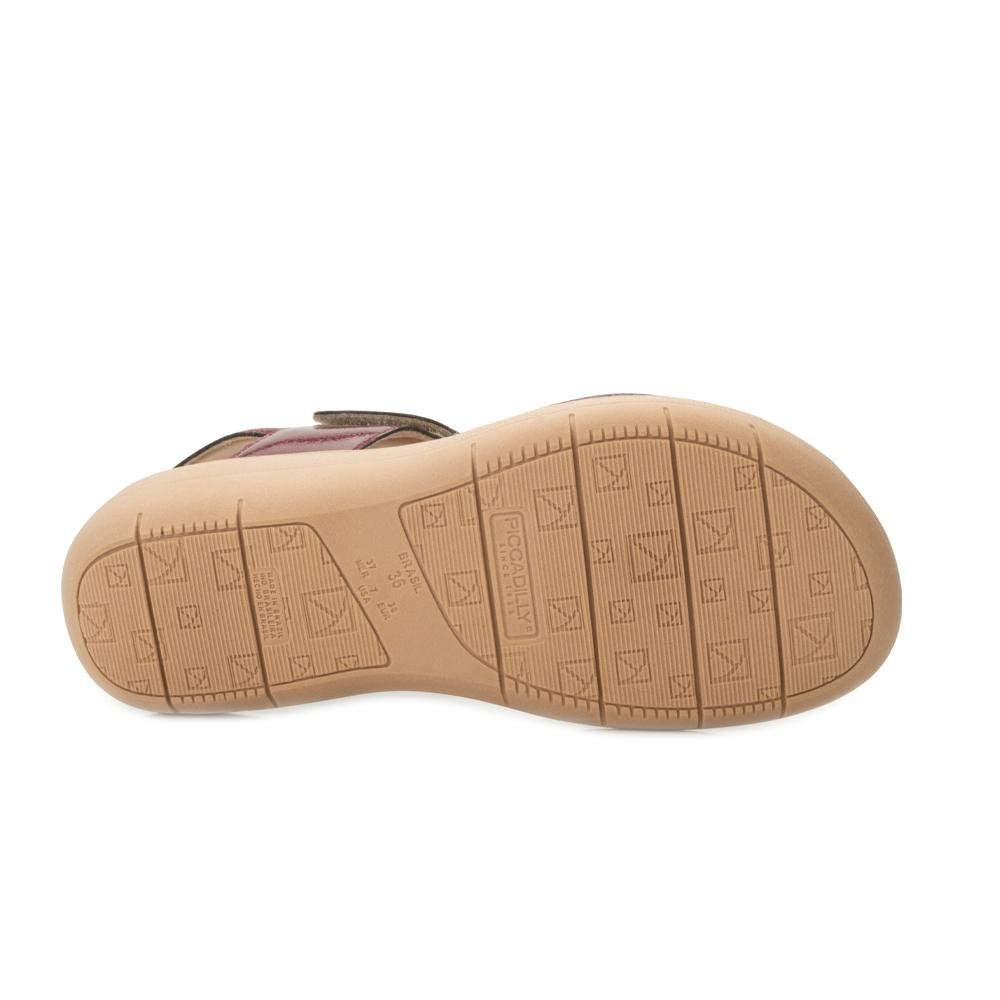 Sandália Piccadilly PD25-23901 Vinho/Bege 4