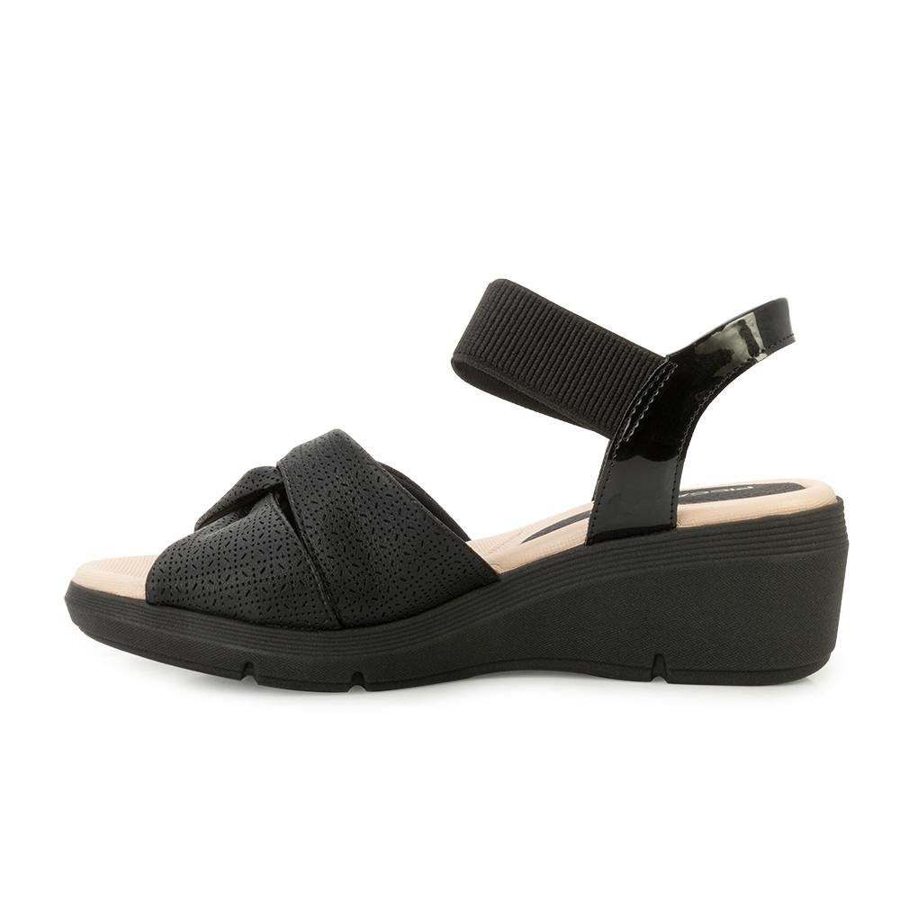 Sandália Anabela Piccadilly PD25-54037 Preto/Bege 3