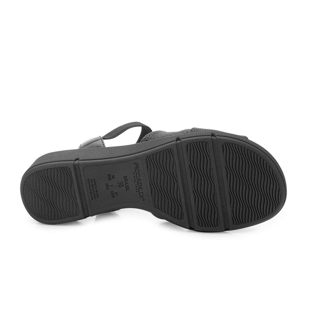 Sandália Anabela Piccadilly PD25-54037 Preto/Bege 4