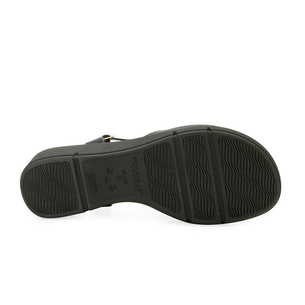 Sandália Anabela Piccadilly PD25-54036 Preto/Bege 4