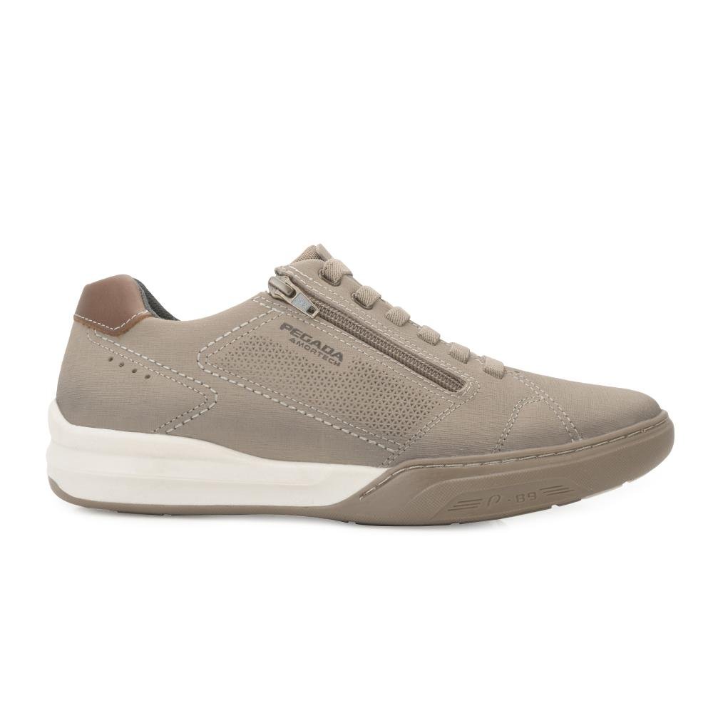 Sapatênis Pegada Couro PG25-11100 Bege/Marrom 2