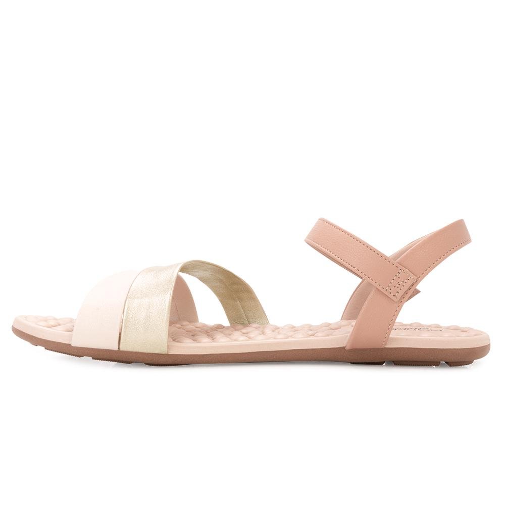 Sandália Rasteira Modare Ultraconforto ND MD25-71631 Nude/Dourado 3