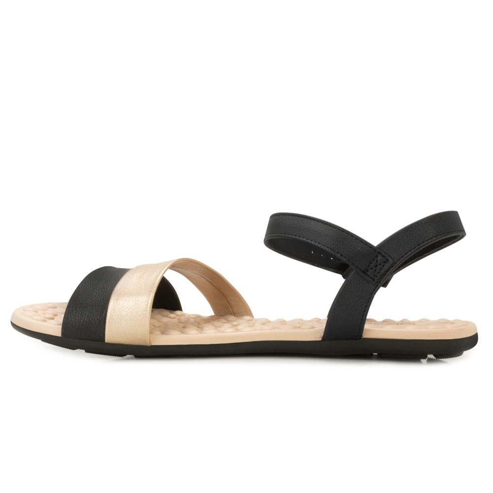 Sandália Rasteira Modare Ultraconforto PD MD25-71631 Preto/Dourado 3